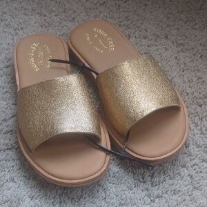 Kork-Ease Gold Sandals Elegant Slip-On